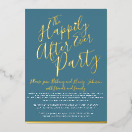 Aquamarines Weißgold glücklich nach der Hochzeitsf Folieneinladung