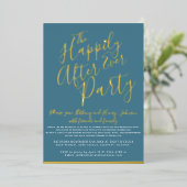 Aquamarines Weißgold glücklich nach der Hochzeitsf Folieneinladung (Stehend vorne)