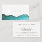 Aquamarines Weißgoldmuster - einzigartig Visitenkarte (Vorne/Hinten)