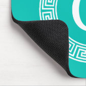 Aquamarines Weißgriechisches Schlüsselanhänger-Mon Mousepad (Ecke)