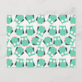 Aquamarines Whimsisches Owl Postkarte (Vorderseite)