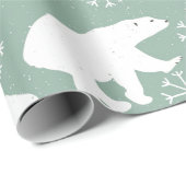 Aquamarines Wintermuster für Grün- und Weißpolster Geschenkpapier (Rolleneckpunkt)