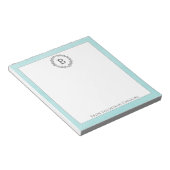 Aquamarines Wraath Monogram Notepad Notizblock (angewinkelt)