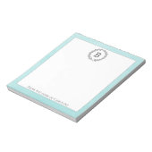 Aquamarines Wraath Monogram Notepad Notizblock (Rotiert)