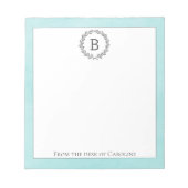 Aquamarines Wraath Monogram Notepad Notizblock (Vorderseite)