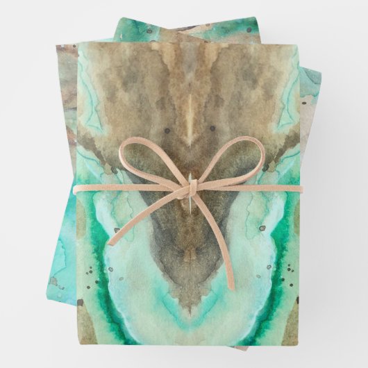 Aquamarines Wrapping-Papier-Flachblatt-Set von 3 Geschenkpapier Set (Beispiel)