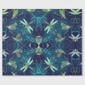 Aquamarines Wrapping-Papier für Libellen Geschenkpapier (Flach)