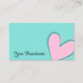 Aquamarines zauberhaftes rosafarbenes Herz Moderne Visitenkarte (Vorderseite)