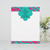 Aquamarines Zebra-Druckgeschirr in Pink Briefbogen (Stehend Vorderseite)