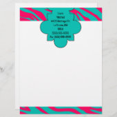 Aquamarines Zebra-Druckgeschirr in Pink Briefbogen (Vorne/Hinten)