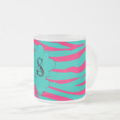 Aquamarines Zebra-Mattiert-Glass-Tasse-Cup Mattglastasse (VorderseiteRechts)