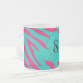Aquamarines Zebra-Mattiert-Glass-Tasse-Cup Mattglastasse (Vorderseite Links)