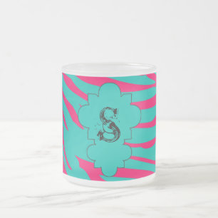 Aquamarines Zebra-Mattiert-Glass-Tasse-Cup Mattglastasse