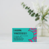 Aquamarines Zebra Print Animal Business Card Visitenkarte (Stehend Vorderseite)