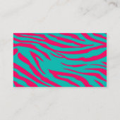 Aquamarines Zebra Print Animal Business Card Visitenkarte (Rückseite)