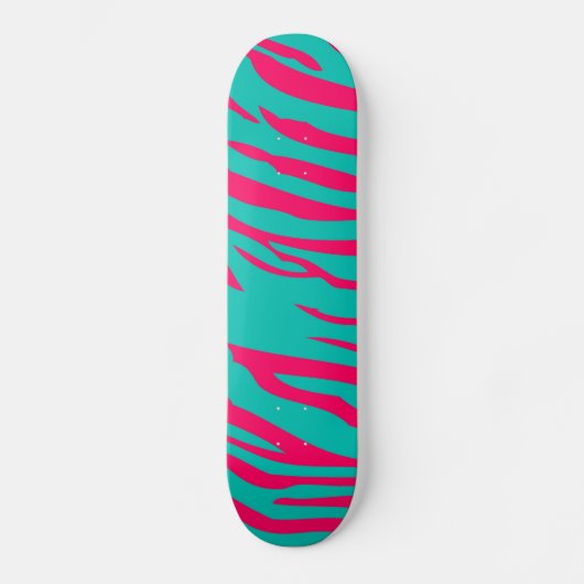 Aquamarines Zebra Print Animal Comp Skateboard in (Vorderseite)
