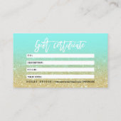 Aquamarines Zertifikat des (Rückseite)