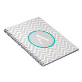 Aquamarines Zickzack Monogram-Notebook Notizblock (Rechte Seite)