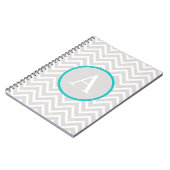 Aquamarines Zickzack Monogram-Notebook Notizblock (Linke Seite)