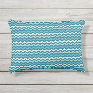Aquamarines Zickzack Muster (1) Kissen Für Draußen