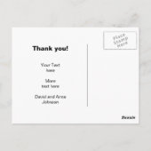 Aquamarines Zickzack Muster dank Postkarten (Rückseite)