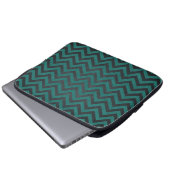 Aquamarines Zickzack Muster Laptopschutzhülle (Vorne Knopf)