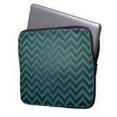 Aquamarines Zickzack Muster Laptopschutzhülle (Vorderseite Links)