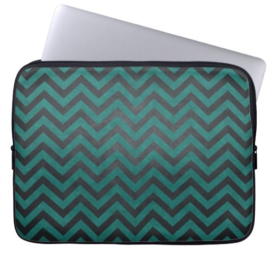 Aquamarines Zickzack Muster Laptopschutzhülle (Vorderseite)