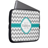 Aquamarines Zickzack Muster und marokkanisches Qua Laptopschutzhülle (Vorne Rechts)