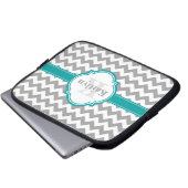 Aquamarines Zickzack Muster und marokkanisches Qua Laptopschutzhülle (Vorne Knopf)
