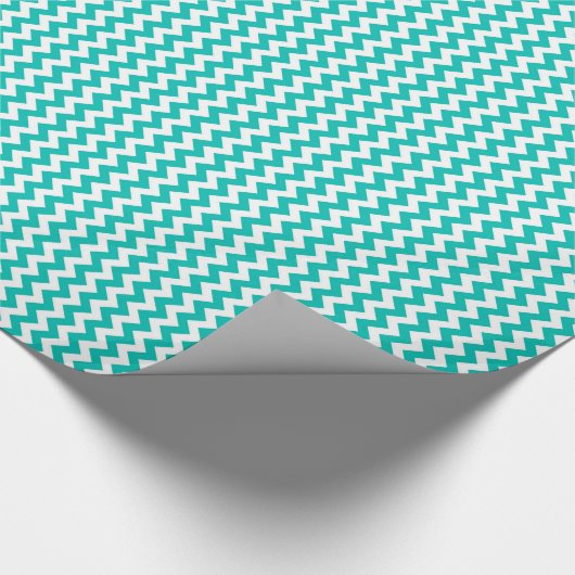 Aquamarines Zickzack Zig-Zag-Muster Geschenkpapier (Ecke)