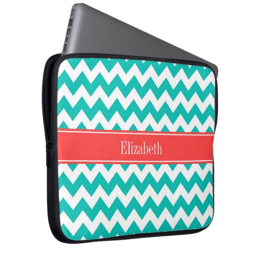 Aquamarines Zickzack ZigZag Korallenbezeichnung Mo Laptopschutzhülle (Vorne Rechts)