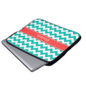 Aquamarines Zickzack ZigZag Korallenbezeichnung Mo Laptopschutzhülle (Vorne Knopf)