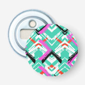 Aquamarines Zig-Zag-Muster Flaschenöffner (Vorderseite)