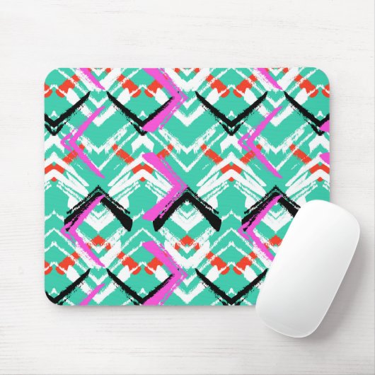Aquamarines Zig-Zag-Muster Mousepad (Mit Mouse)
