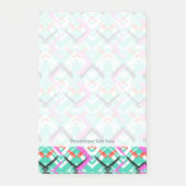 Aquamarines Zig-Zag-Muster Post-it Klebezettel (Vorderseite)