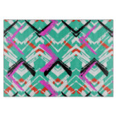 Aquamarines Zig-Zag-Muster Schneidebrett (Vorderseite)