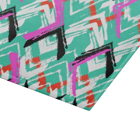 Aquamarines Zig-Zag-Muster Schneidebrett (Ecke)
