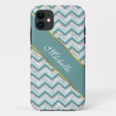 Aquamarines Zigzag-Muster Case-Mate iPhone Hülle (Rückseite)