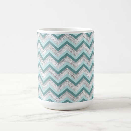 Aquamarines Zigzag-Muster Kaffeetasse (Mittel)