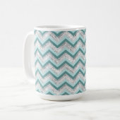 Aquamarines Zigzag-Muster Kaffeetasse (Vorderseite Links)