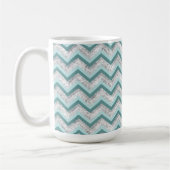 Aquamarines Zigzag-Muster Kaffeetasse (Links)