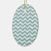 Aquamarines Zigzag-Muster Keramik Ornament (Links)