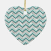 Aquamarines Zigzag-Muster Keramikornament (Hinten)