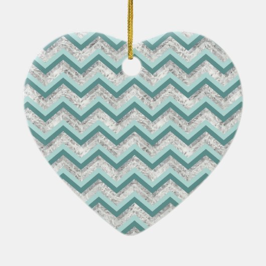 Aquamarines Zigzag-Muster Keramikornament (Hinten)
