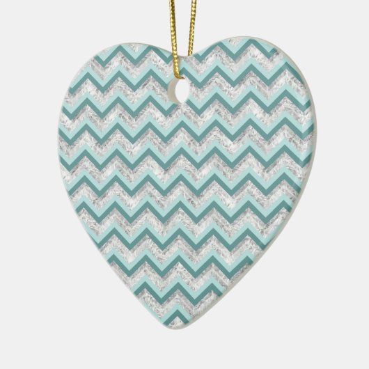 Aquamarines Zigzag-Muster Keramikornament (Links)