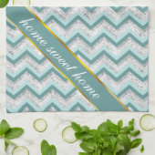 Aquamarines Zigzag-Muster Küchentuch (Gefaltet)