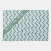 Aquamarines Zigzag-Muster Küchentuch (Horizontal)
