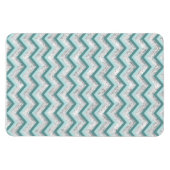Aquamarines Zigzag-Muster Magnet (Horizontal)