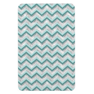 Aquamarines Zigzag-Muster Magnet